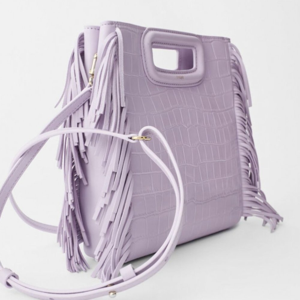 NWT Maje // M Bag in Croc-embossed Leather